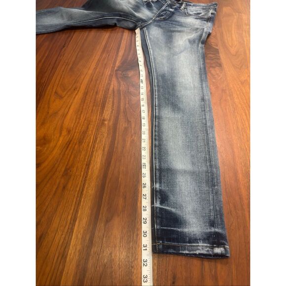 Valabasas Men’s Blue Denim Mid-Rise Button Fly Skinny Jeans Light Wash Size 32 - Picture 5 of 8